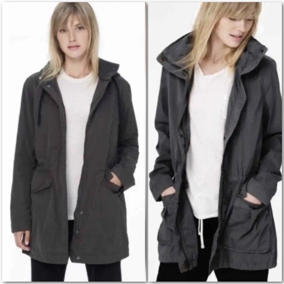 James Perse Standart Utility Lightweight Hooded Jacket Parka - Picture 4 of 9